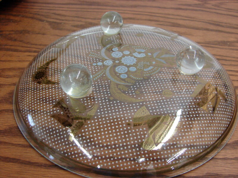 Vintage Georges Briard Signed Sonata Birds Glass Ball Feet Tidbit Tray, Moose-R-Us.Com Log Cabin Decor