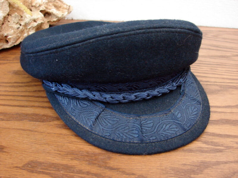 Vintage Authentic Wool Greek Fishermans Navy Hat Aegean 7 1/4 Made Greece, Moose-R-Us.Com Log Cabin Decor