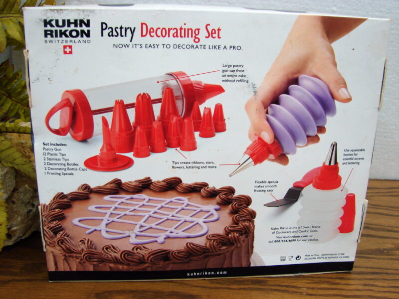 Kuhn Rikon Pastry Professional Decorating Set Switzerland Frost Cakes Cookies Deserts, Moose-R-Us.Com Log Cabin Decor