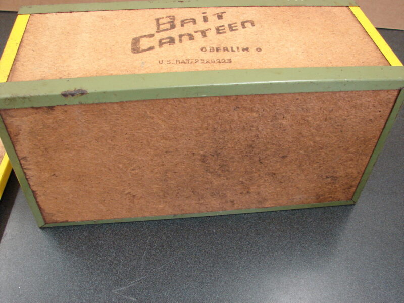 Vintage Extra Long 14&#8243; Oberlin Cricket Worm Bucket Paper Pulp Bait Canteen, Moose-R-Us.Com Log Cabin Decor