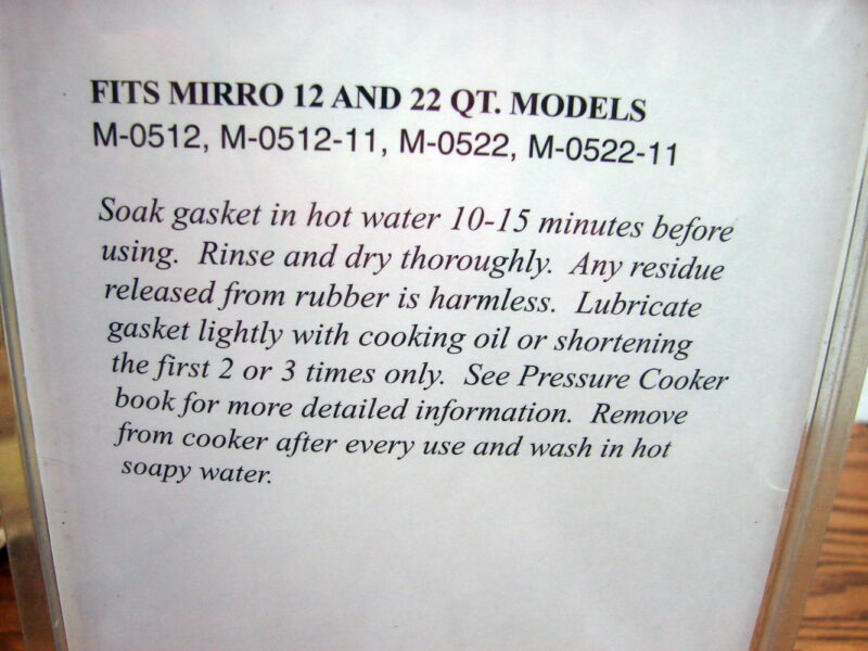 Vintage Authentic Mirro Pressure Cooker Gasket S-9882 Large, Moose-R-Us.Com Log Cabin Decor