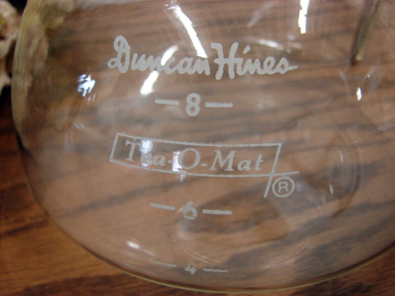 Vintage Retro PYREX Duncan Hines Tea-O-Mat Tea Pot w/ Warmer Chrome Glass, Moose-R-Us.Com Log Cabin Decor