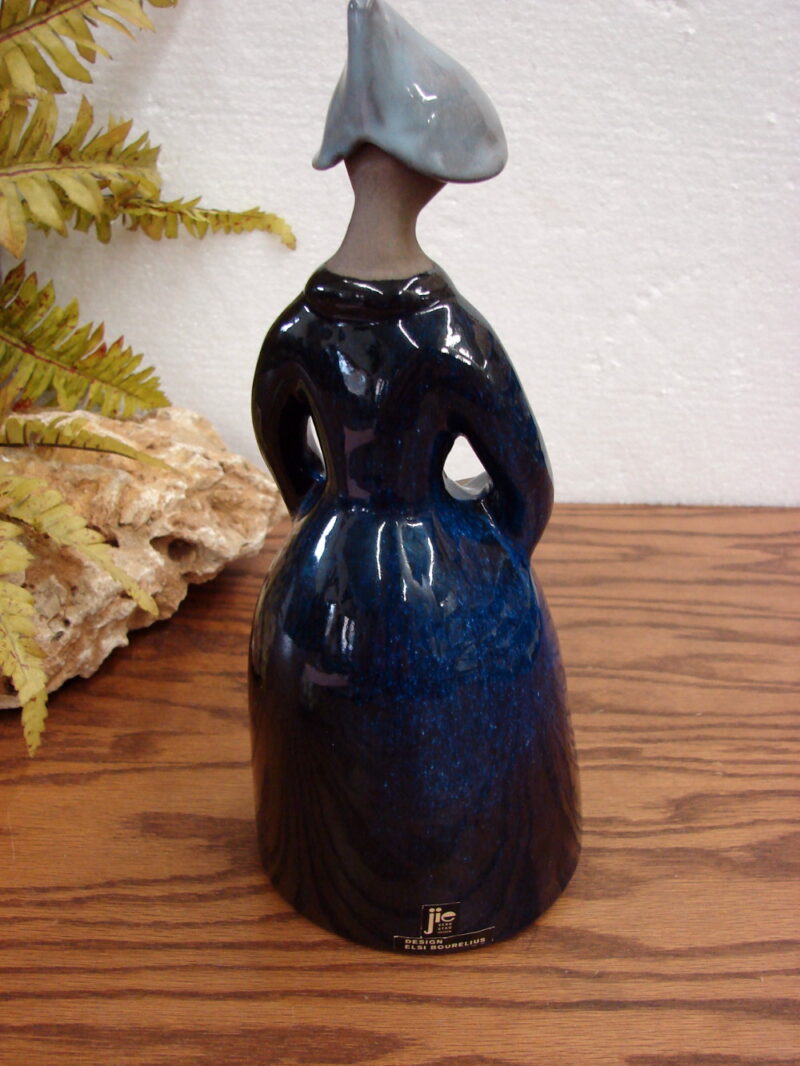 Vintage Elsi Bourelius Pottery Woman Apron Bud Vase 11” Jie Gontafta Sweden, Moose-R-Us.Com Log Cabin Decor