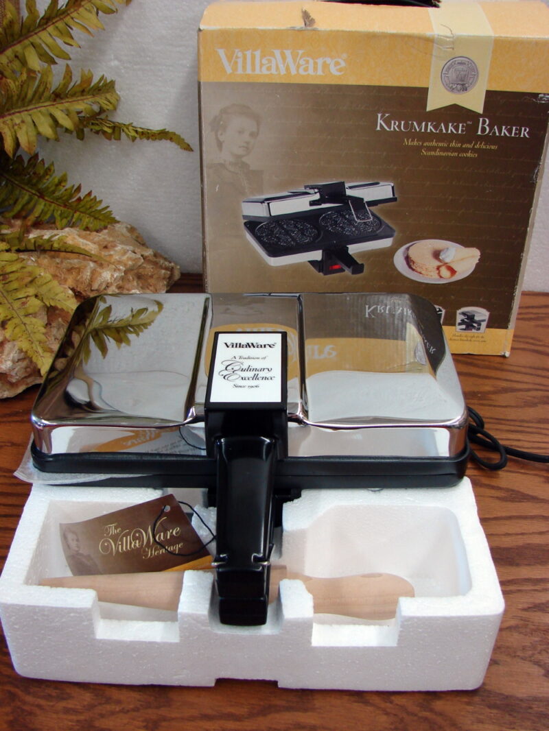 Vintage VillaWare Krumkake Baker Electric Iron Pizzelle Maker #3900 New in Box, Moose-R-Us.Com Log Cabin Decor