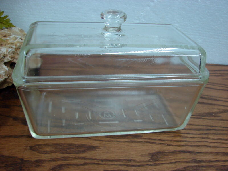 Vintage 1920&#8217;s Westinghouse Glass Loaf Bread Pan w/ Lid Refrigerator Dish #41, Moose-R-Us.Com Log Cabin Decor