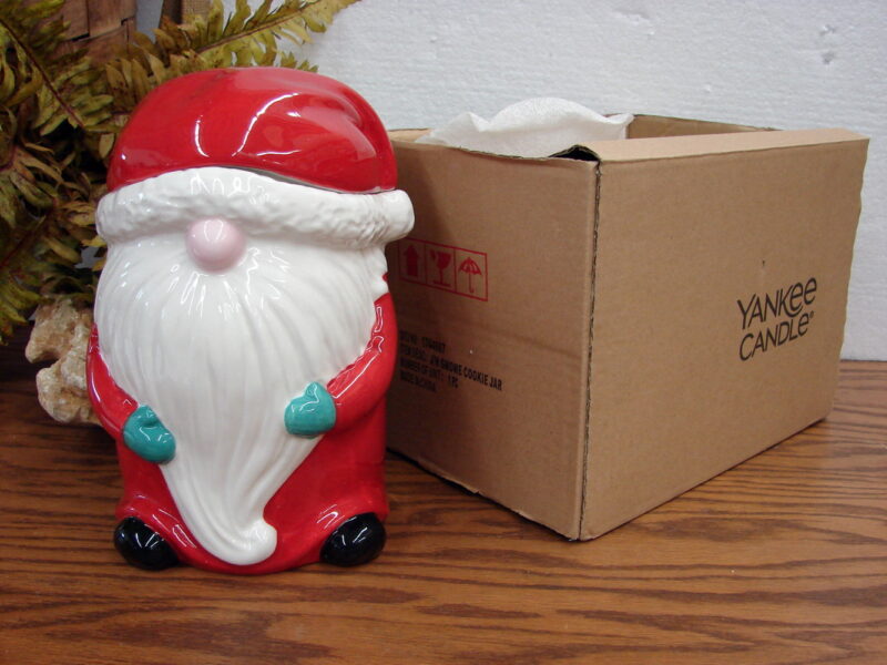 Yankee Candle Santa Gnome Cookie Jar Candle Holder New in Box, Moose-R-Us.Com Log Cabin Decor