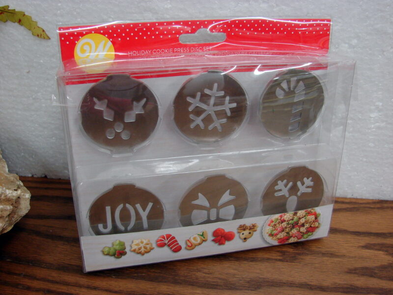 Wilton Aluminum Holiday Cookie Press Disc 2104-5906 6 Pieces, Moose-R-Us.Com Log Cabin Decor