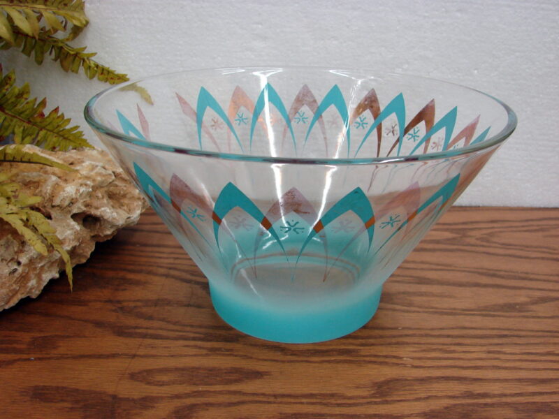 Vintage Anchor Hocking Atomic Boomerang Chip Salad Bowl Blendo, Moose-R-Us.Com Log Cabin Decor