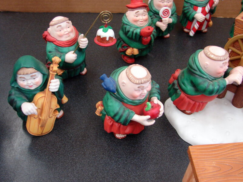 Dept 56 Retired Monk Merry Makers 24 Pc Set Cider Mill Maxwell Mixer Trees, Moose-R-Us.Com Log Cabin Decor