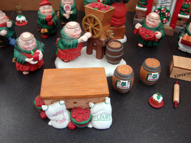 Dept 56 Retired Monk Merry Makers 24 Pc Set Cider Mill Maxwell Mixer Trees, Moose-R-Us.Com Log Cabin Decor