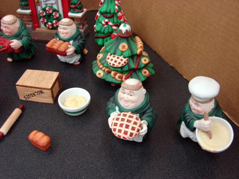 Dept 56 Retired Monk Merry Makers 24 Pc Set Cider Mill Maxwell Mixer Trees, Moose-R-Us.Com Log Cabin Decor