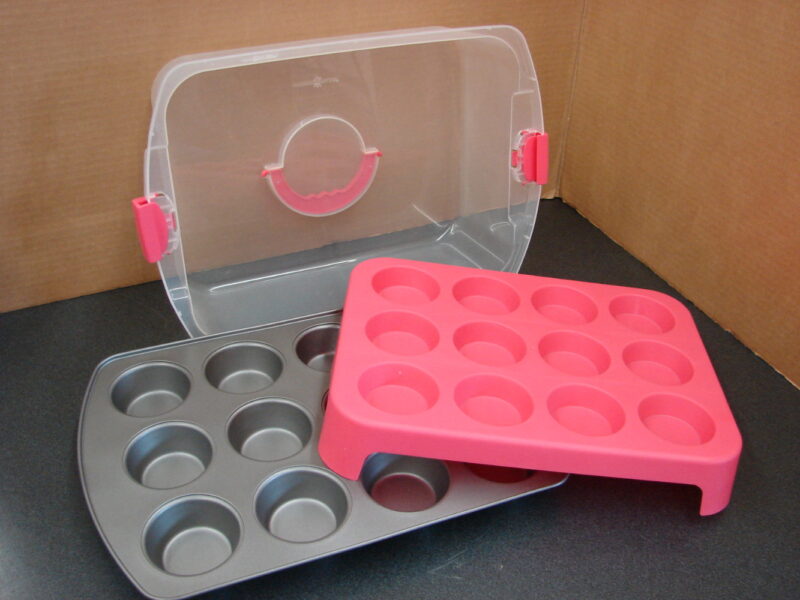 Nordic Ware Cupcake Baking Pan Display Pan Carrier Storage Set, Moose-R-Us.Com Log Cabin Decor