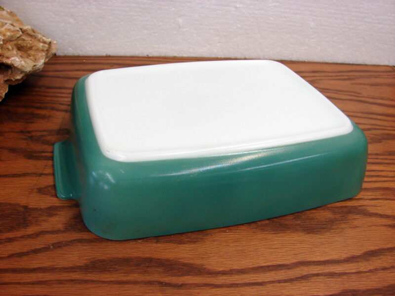 Vintage PYREX 507 Heinz Promo SeaFoam Green Open Baker, Moose-R-Us.Com Log Cabin Decor