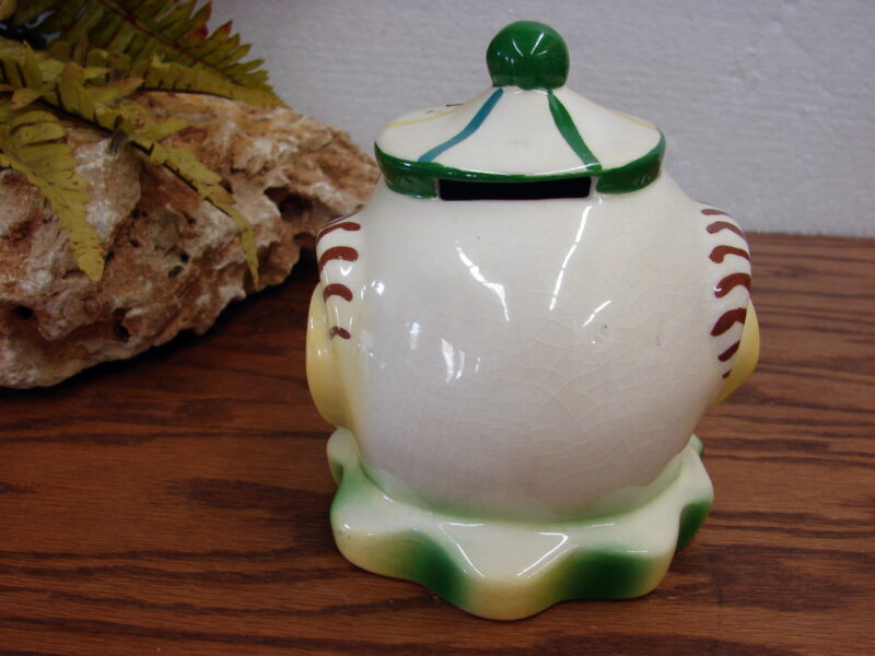 Vintage Pottery Sierra Vista Clown Head Bank w/ Sticker Label, Moose-R-Us.Com Log Cabin Decor