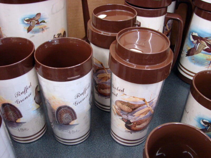 31 Pc Thermo Serv West Bend Les Kouba Insulated Mug Glass Pitcher Ice Bucket etc., Moose-R-Us.Com Log Cabin Decor