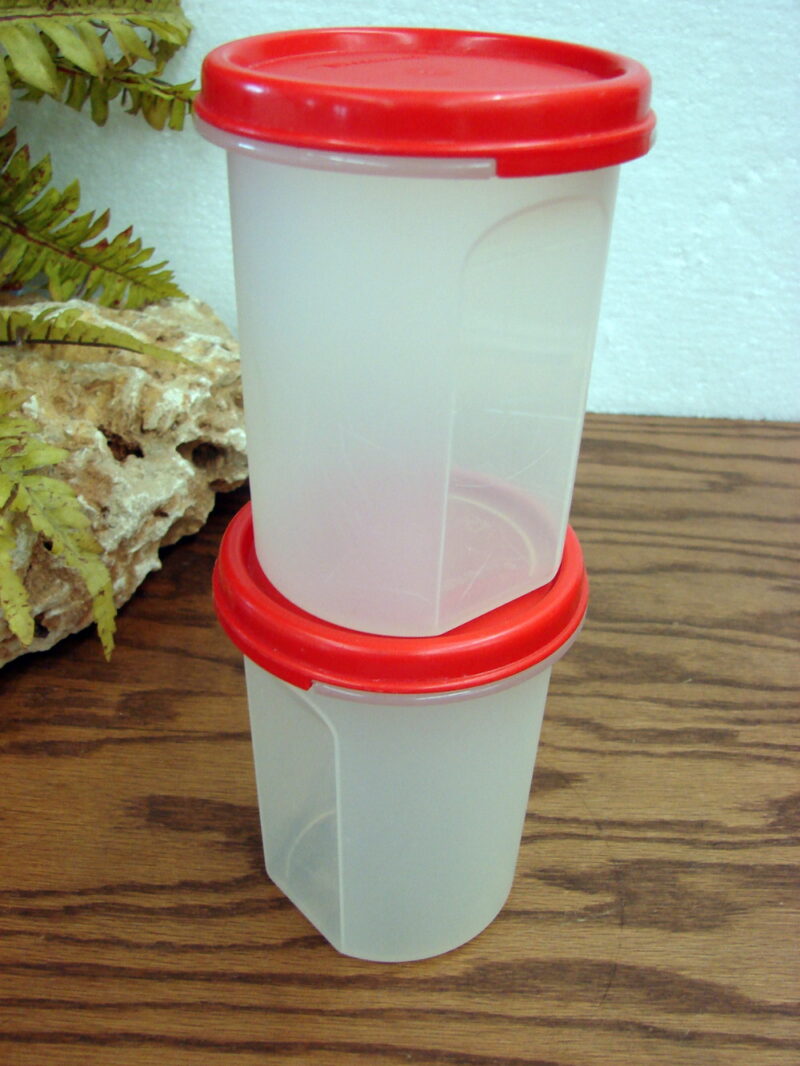 Tupperware Modular Mates Orange Lids 1606 15 Oz Set of Two, Moose-R-Us.Com Log Cabin Decor