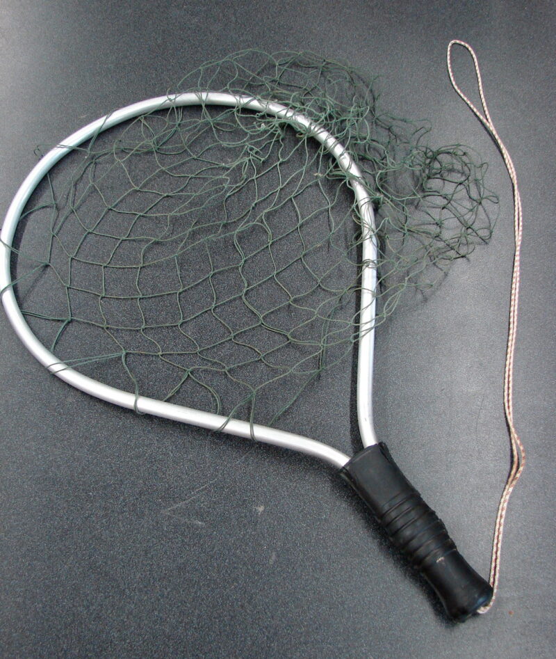 Vintage Trout Fly Fishing Net Aluminum Rim Green Netting, Moose-R-Us.Com Log Cabin Decor