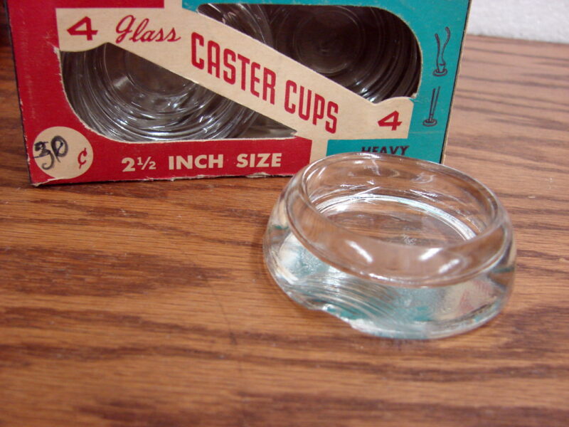 Vintage Anchor Hocking Furniture Leg Caster Coaster Cups Original Box, Moose-R-Us.Com Log Cabin Decor