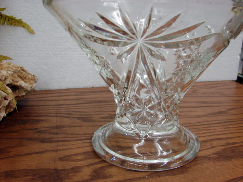 Vintage Anchor Hocking Clear Glass Star of David Punch Bowl Base Stand, Moose-R-Us.Com Log Cabin Decor