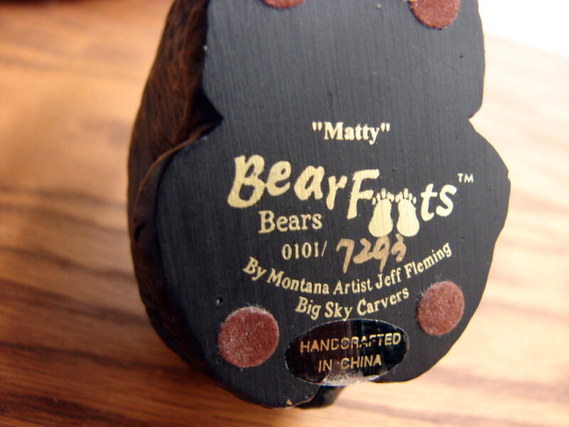 Big Sky Carvers Bearfoot Bears Jeff Fleming Matty Bear Figurine, Moose-R-Us.Com Log Cabin Decor