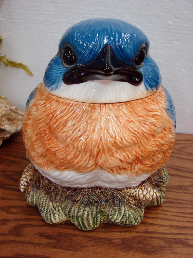 Retired Vintage Big Sky Carvers Fat Bluebird Cookie Jar Phyllis Driscoll, Moose-R-Us.Com Log Cabin Decor