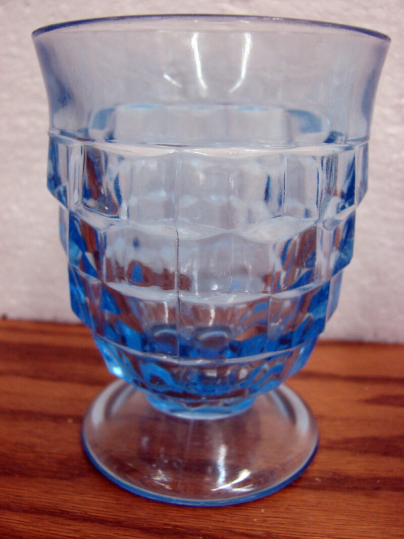 Vintage Cubist Colony Whitehall Ice Blue 9 oz Footed Tumbler Set/5, Moose-R-Us.Com Log Cabin Decor