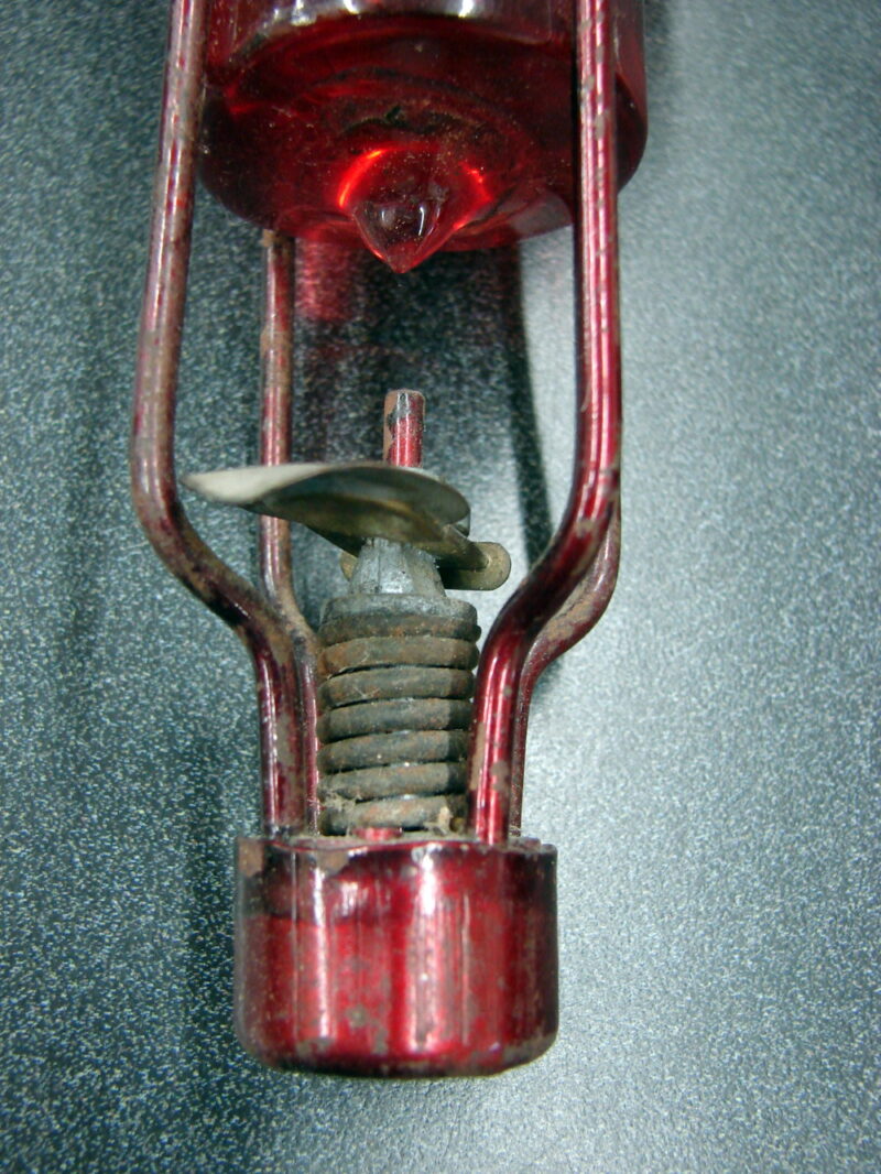 Vintage Red Comet Original Automatic Glass Ball Fire Extinguisher Complete, Moose-R-Us.Com Log Cabin Decor