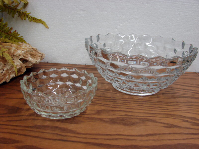 Vintage Cubist Fostoria American Clear Cubist 10&#8243; Salad Party Server Bowl 5&#8243;, Moose-R-Us.Com Log Cabin Decor