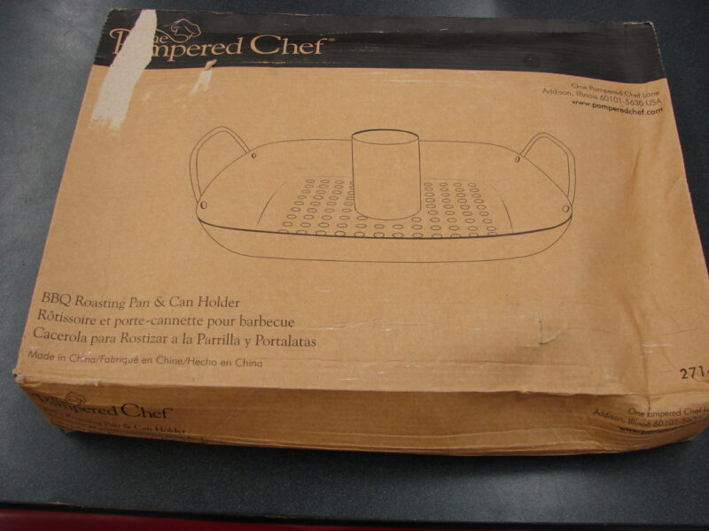 The Pampered Chef BBQ Roasting Pan Can Holder #2714 Brand New, Moose-R-Us.Com Log Cabin Decor