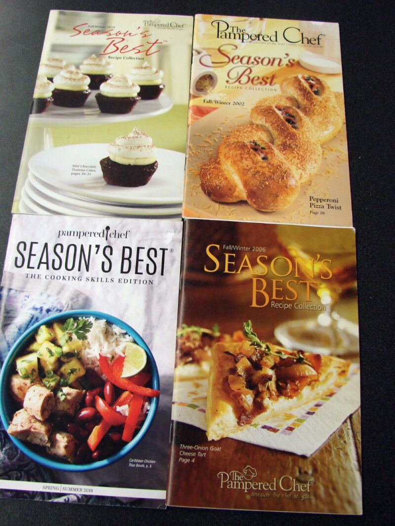 Original Pampered Chef Seasons Best Recipe Booklets 2002 2018 Set/4, Moose-R-Us.Com Log Cabin Decor