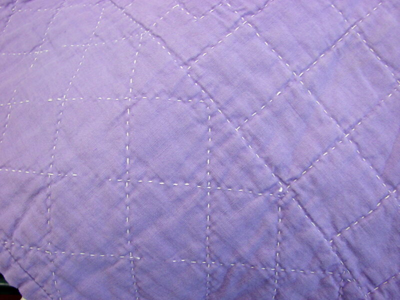 Vintage Hand Stitched Quilted Summer Quilt Cotton Purple Lavender Border, Moose-R-Us.Com Log Cabin Decor