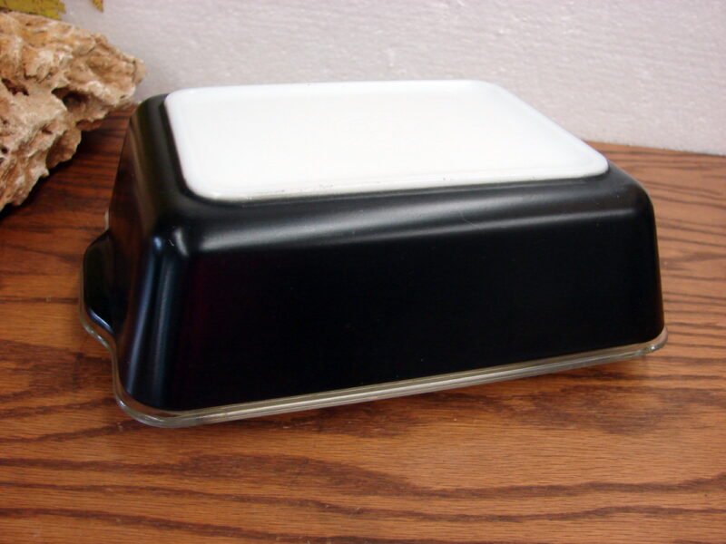 Vintage PYREX 503 Rodney Kent Matte Black Refrigerator Dish and 503-C Lid, Moose-R-Us.Com Log Cabin Decor