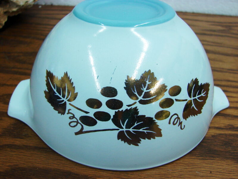 Vintage PYREX Delphite Blue Golden Grapes Dip Bowl #441 as is, Moose-R-Us.Com Log Cabin Decor