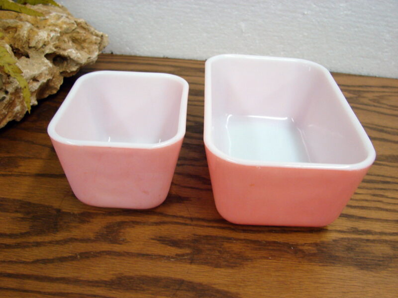 Vintage PYREX 501 502 Pink Refrigerator Dish No Lids as is, Moose-R-Us.Com Log Cabin Decor