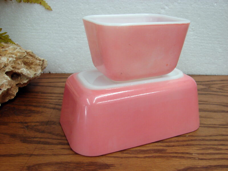 Vintage PYREX 501 502 Pink Refrigerator Dish No Lids as is, Moose-R-Us.Com Log Cabin Decor