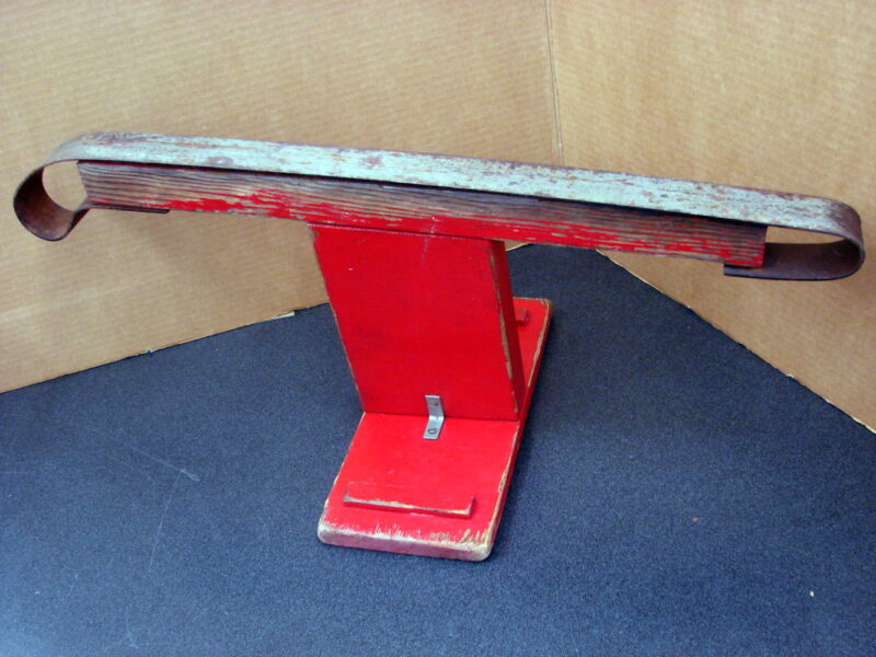 Vintage Child&#8217;s Original Red Paint Snow Sled Skotsie Iron Runners Seat Unique, Moose-R-Us.Com Log Cabin Decor