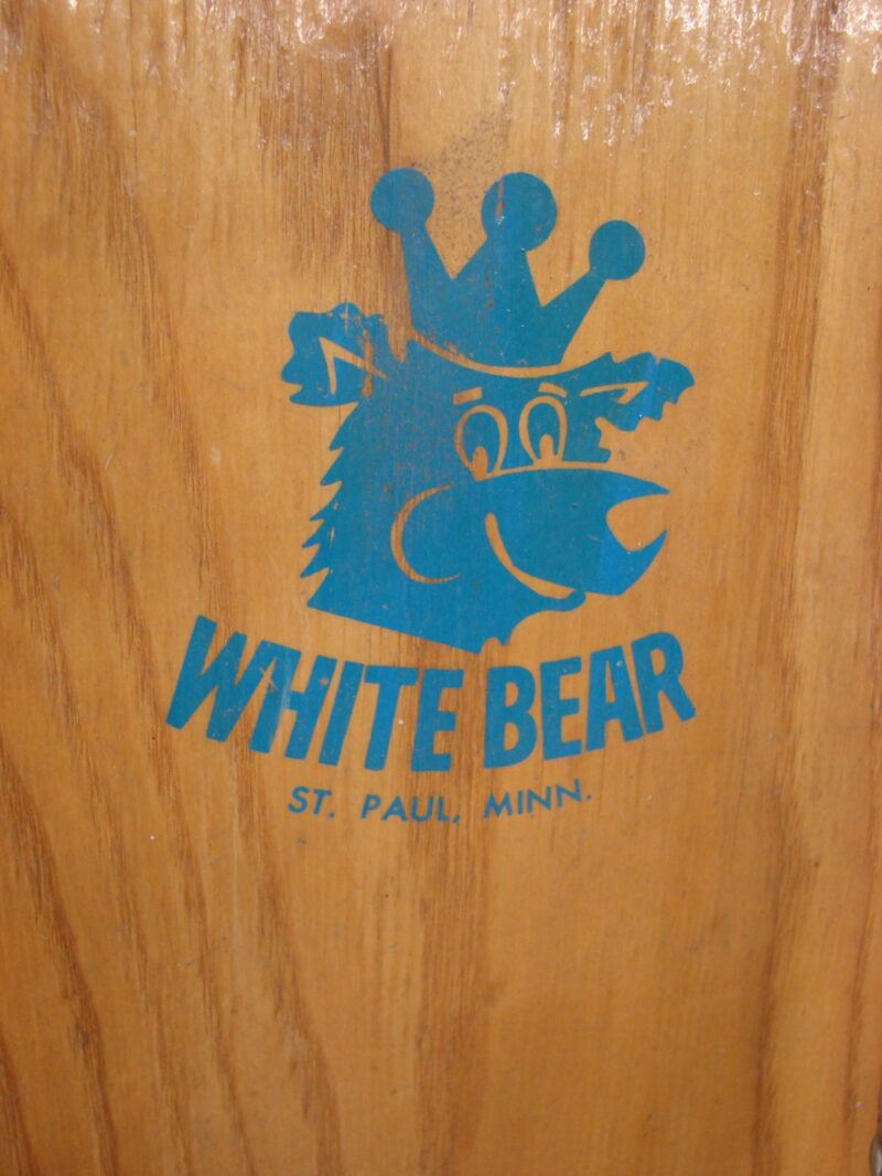 Vintage White Bear Minnesota Oak Toboggan Sled One of a Kind? Water Ski Mfg, Moose-R-Us.Com Log Cabin Decor