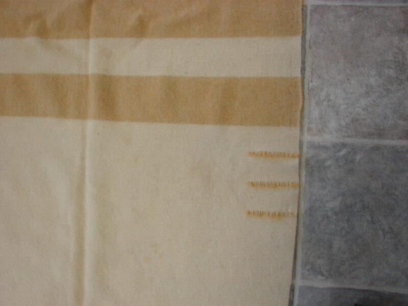 Vintage Jacobs Oregon Virgin Wool Off White Tan Stripe 3 Point Blanket YPH Co, Moose-R-Us.Com Log Cabin Decor