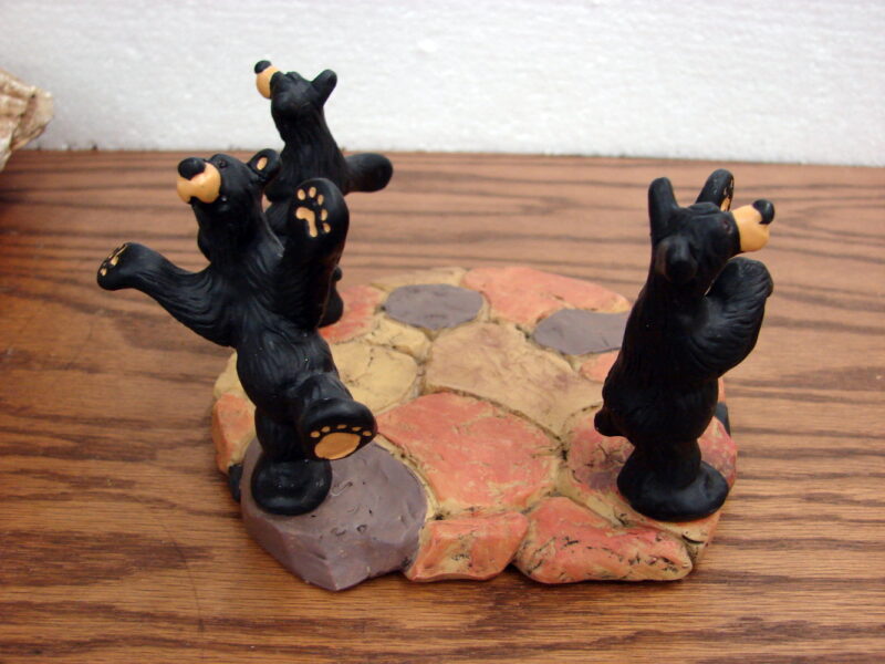 Big Sky Carvers Bearfoot Bears Jeff Fleming Moon Dance Candy Candle Holder, Moose-R-Us.Com Log Cabin Decor