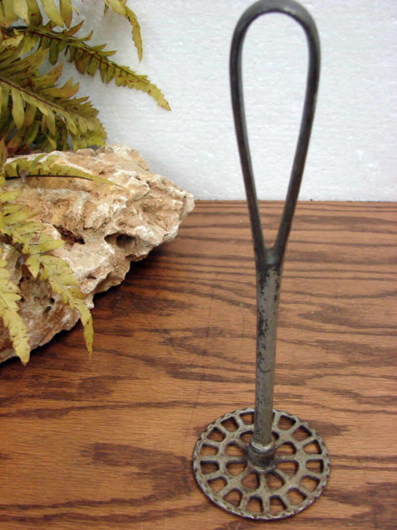 Primitive Antique Iron Food Potato Masher, Moose-R-Us.Com Log Cabin Decor