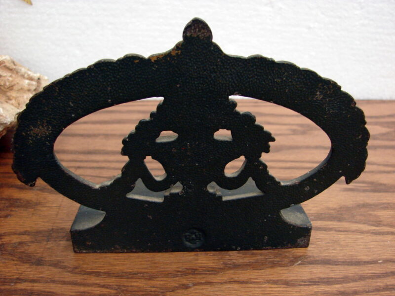 Antique Bradley Hubbard Cast Iron Bookend-Only One Flower Urn Garland, Moose-R-Us.Com Log Cabin Decor