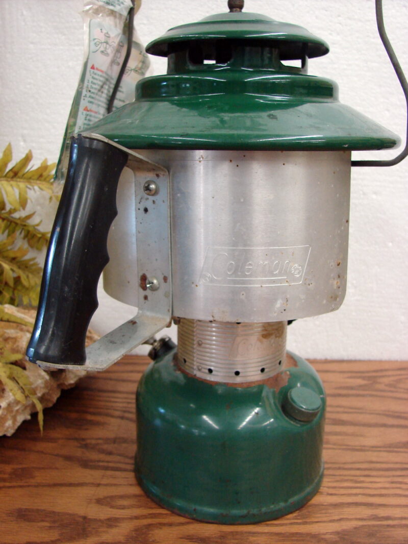 Vintage Coleman 228F Green Enamel Camping Lantern Reflector Side Handle, Moose-R-Us.Com Log Cabin Decor