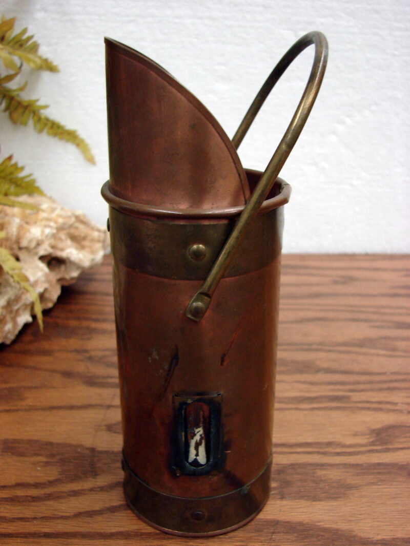 Vintage Brass Copper Long Fireplace Match Holder Striker, Moose-R-Us.Com Log Cabin Decor