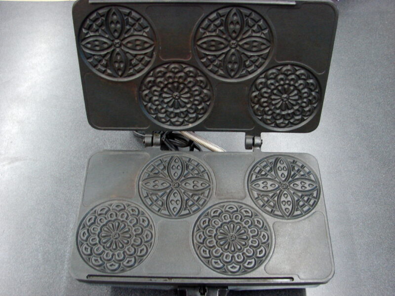 Electric CucinaPro Krumkake Baker Authentic Waffle Cookie Iron Pizzelle 4 at Once, Moose-R-Us.Com Log Cabin Decor