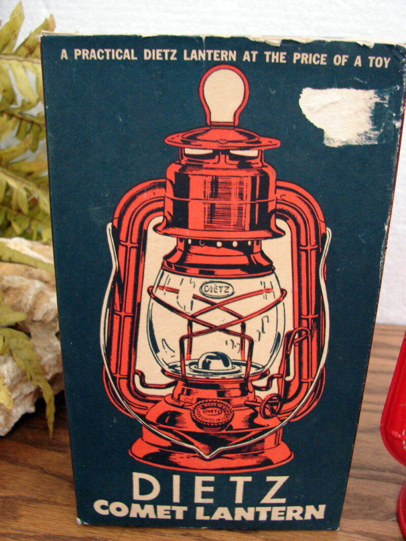 Vintage Dietz Comet Lantern New in Box Baked Fire Engine Red, Moose-R-Us.Com Log Cabin Decor