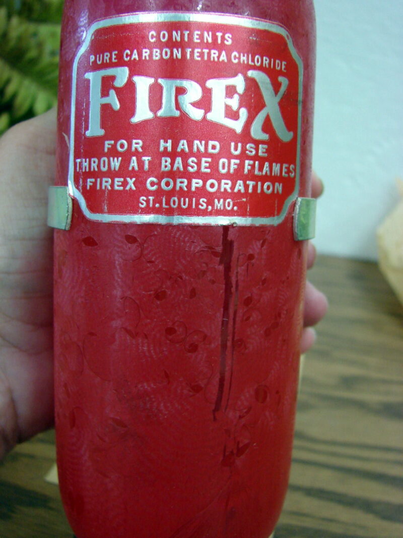 Vintage Firex Original Automatic Glass Fire Extinguisher Complete in Box, Moose-R-Us.Com Log Cabin Decor