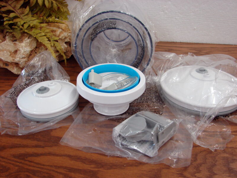 Brand New Set/5 FoodSaver Vacuum Seal Canister Clear w/ Hose, Moose-R-Us.Com Log Cabin Decor