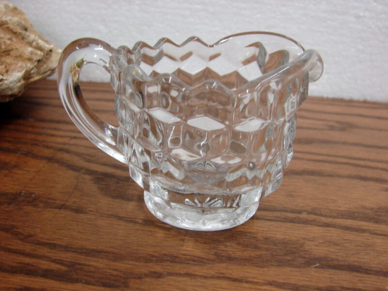 Vintage Crystal Fostoria American Cubist Small Creamer, Moose-R-Us.Com Log Cabin Decor