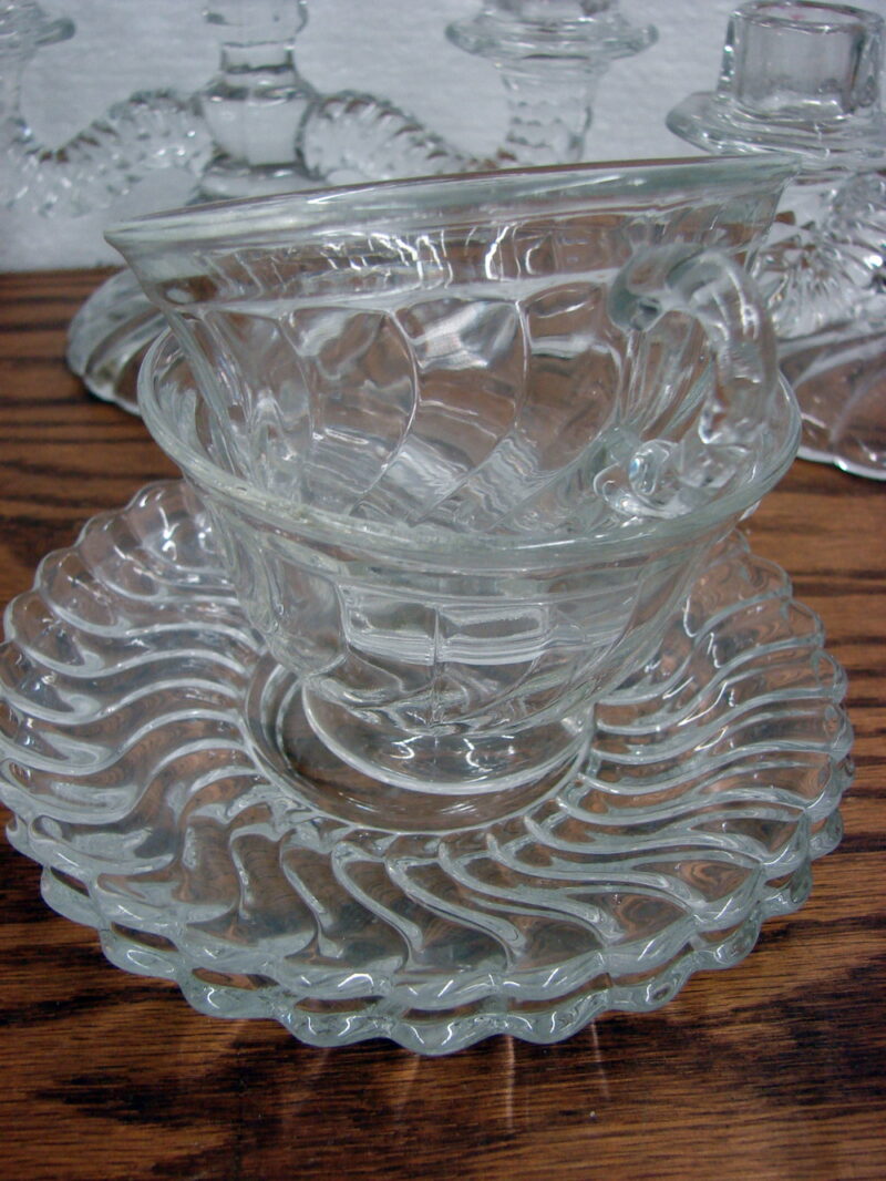 Vintage Crystal Fostoria Colony Swirl 17 Pcs Sample Lot, Moose-R-Us.Com Log Cabin Decor