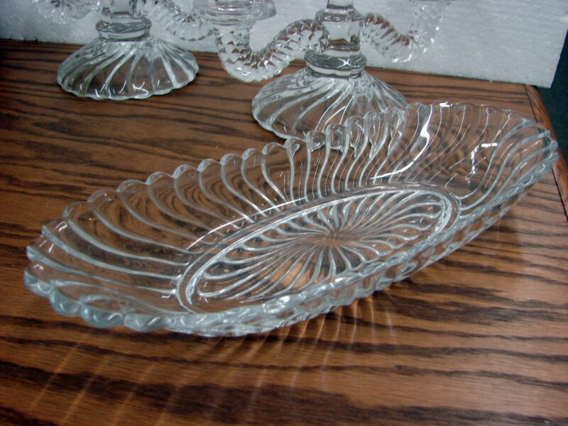 Vintage Crystal Fostoria Colony Swirl 17 Pcs Sample Lot, Moose-R-Us.Com Log Cabin Decor